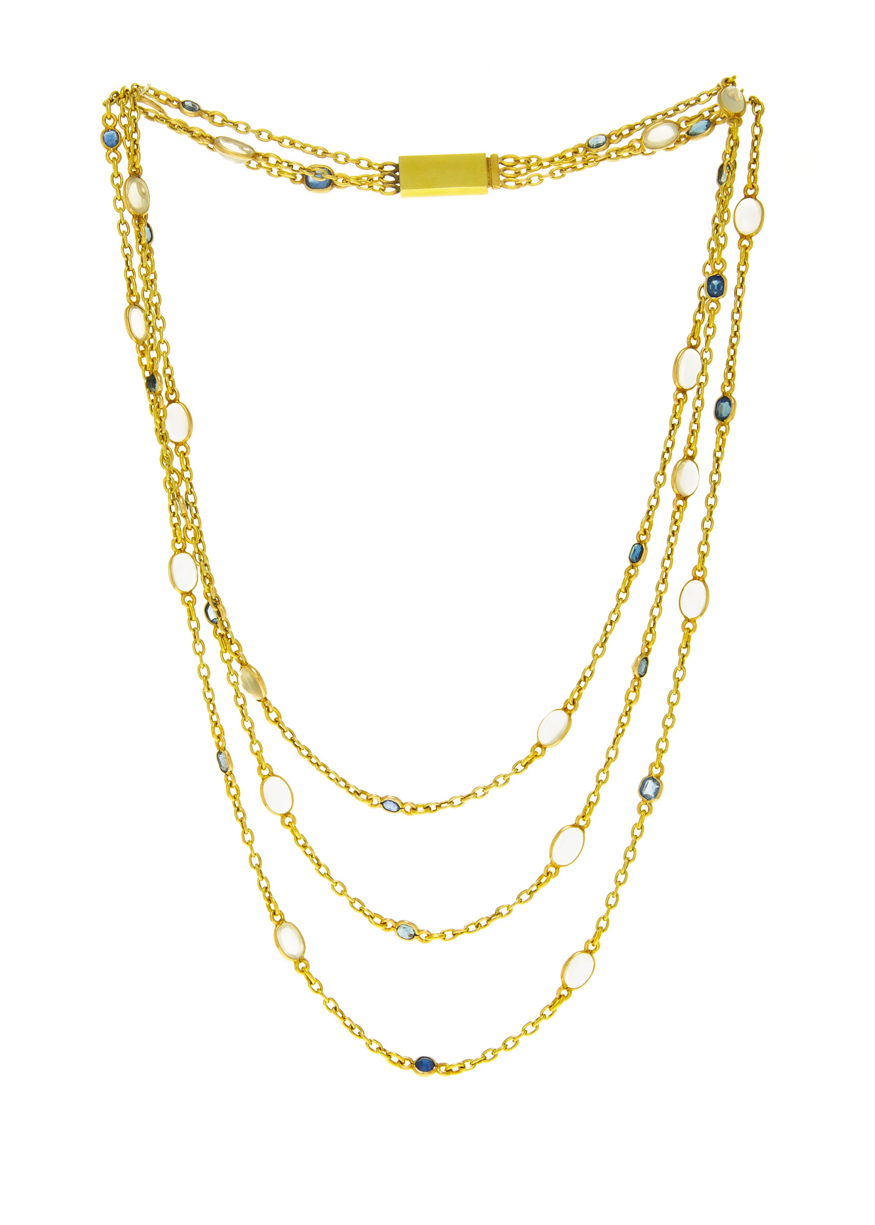 Collier perle sur 3 rangs pour femme fantaisie or