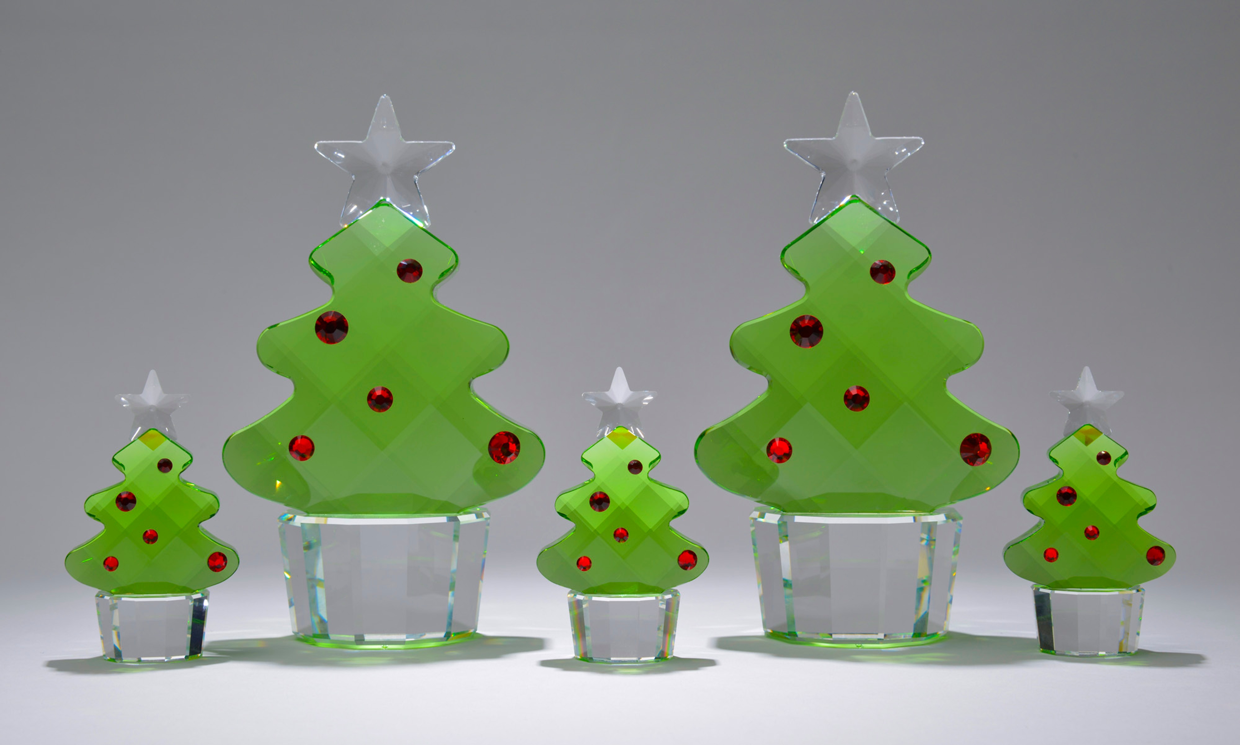 5 sapins de Noël "Félix" en cristal facetté