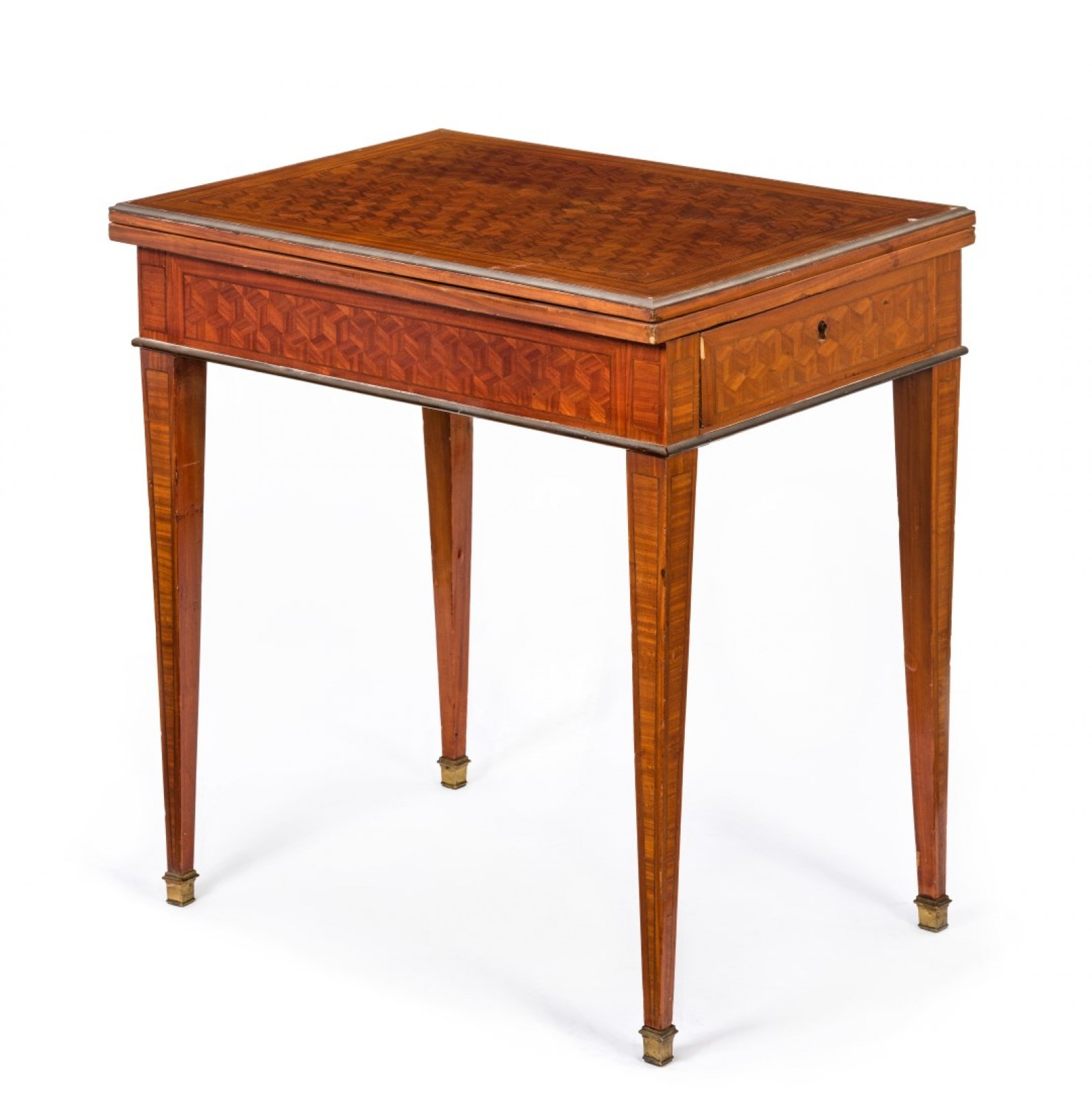 Table A Jeux Ouvrante Ancienne En Marqueterie Toutes Faces De Style Louis Xv