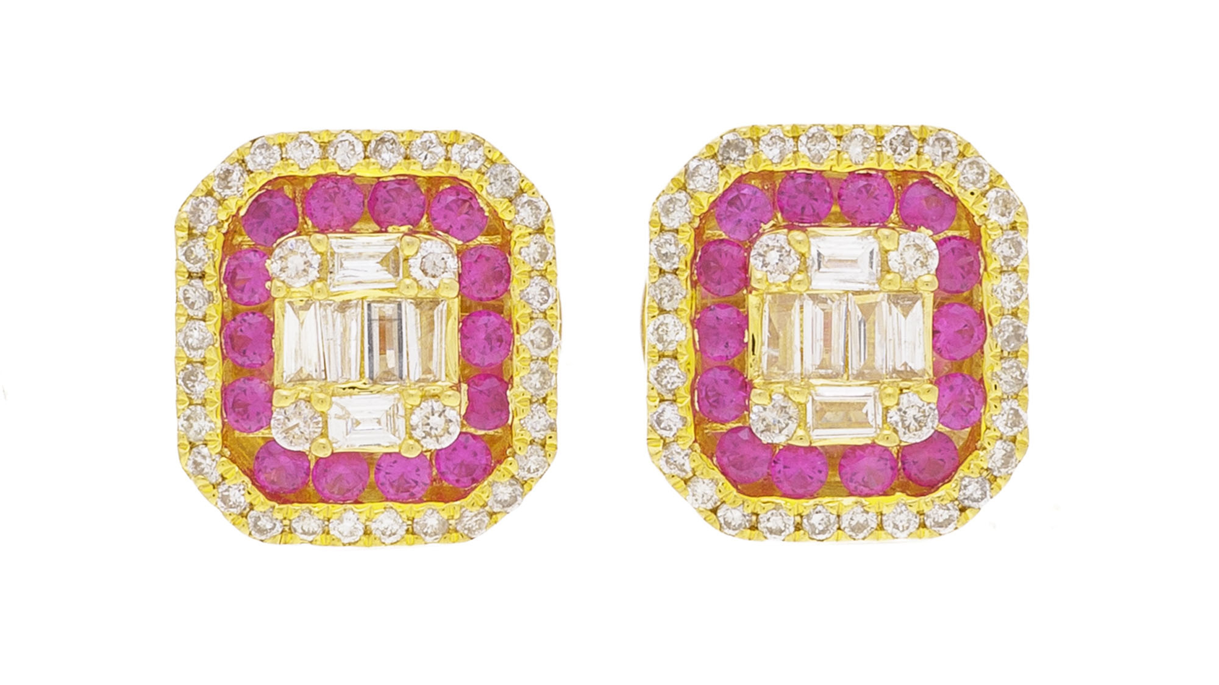Boucles D'oreilles Diamants 1,38 Carats - Or Blanc 18K, Clous, Diamants Naturels Certifiés