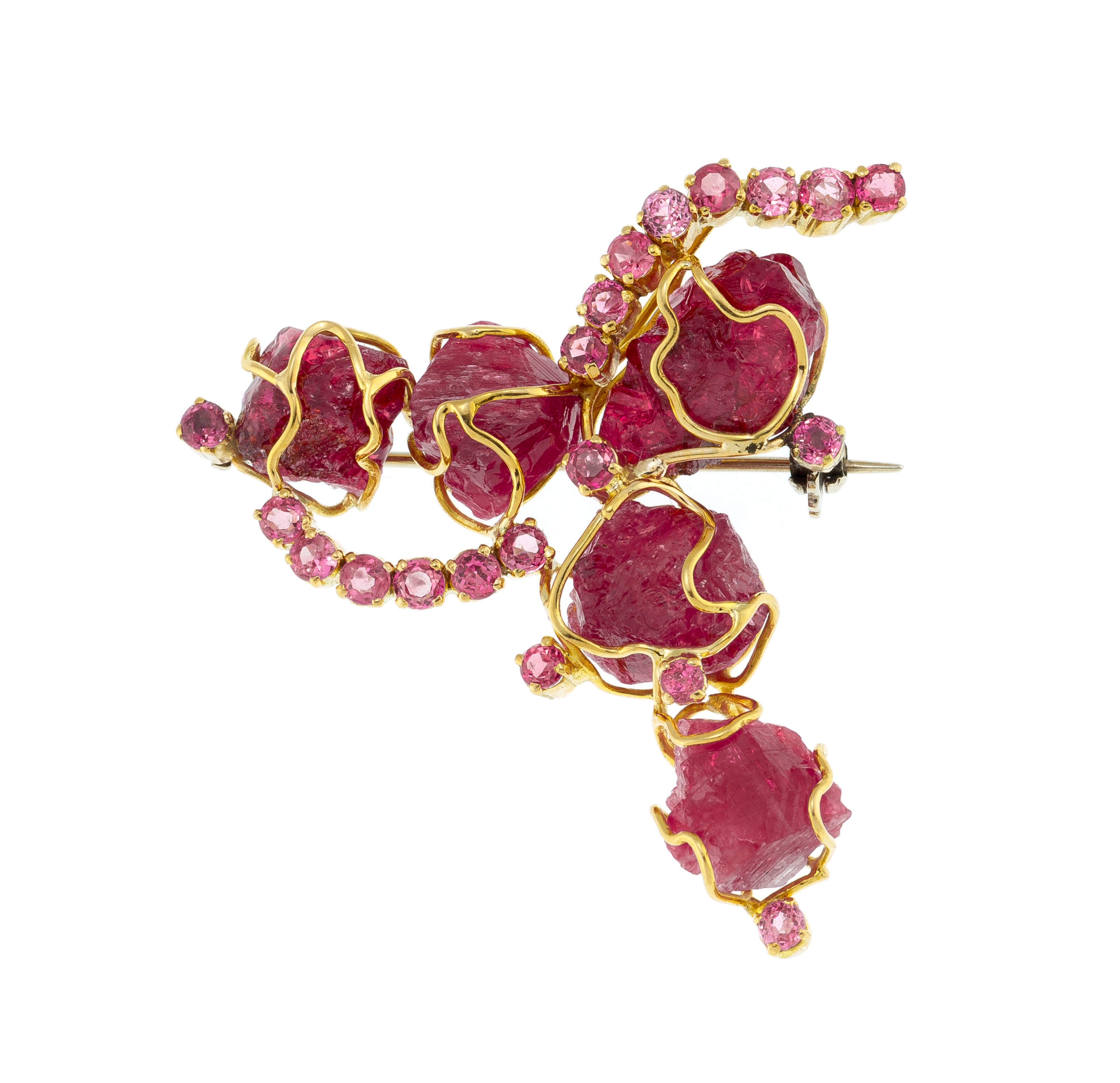 Broche Vintage Panier Ajouré Or Avec Cristaux – Bijou Fantaisie Femme, état Parfait