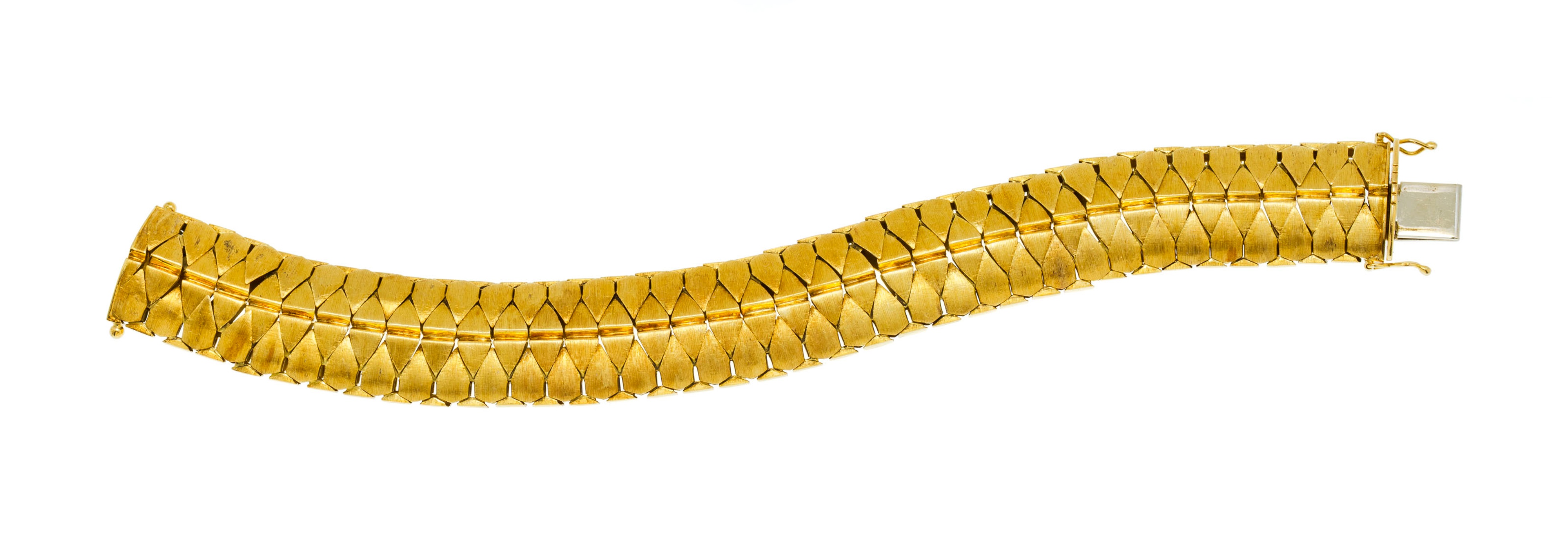 Bracelet souple or 750 brossé formé de maillons… | Piguet